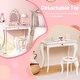 preview thumbnail 7 of 7, 2 in 1 Children Pretend Makeup Vanity Set with Removable Mirror and Storage Drawer-White - 28.5"L x 14"W x 42"H