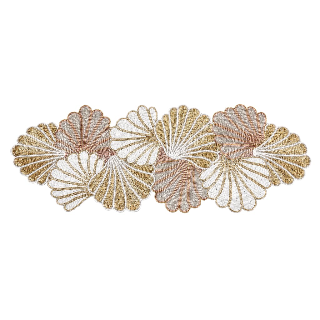 Sea Shell Beaded Table Runner - 13"x36"