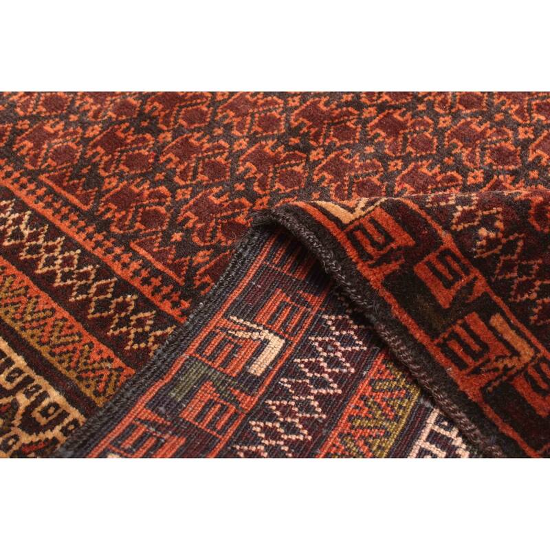 ECARPETGALLERY Hand-knotted Teimani Dark Brown Wool Rug - 3'1 x 4'2