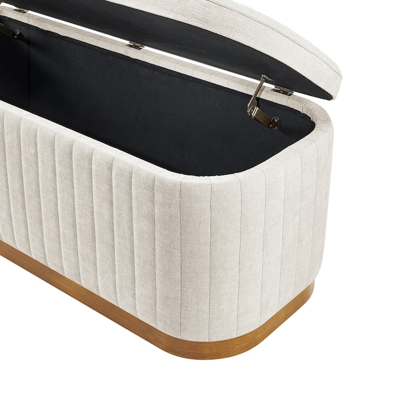 NPD Furniture Clinton Chenille Storage Bench