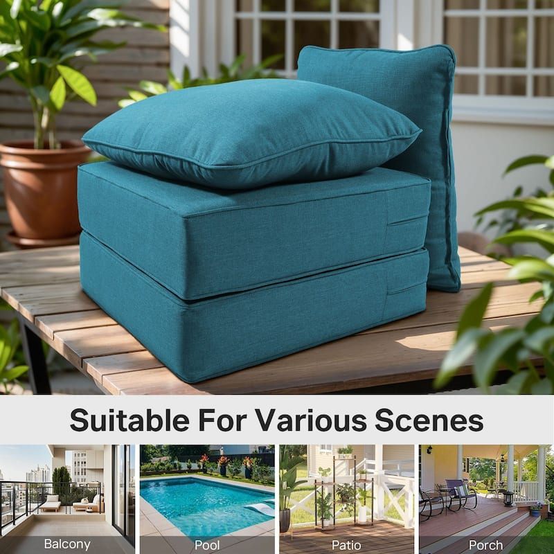 22" W x 24" D x 6" T Water & Fade Resistant Outdoor Lounge Chair Replacement Cushion Set