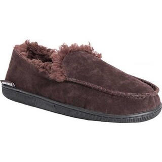 muk luks men's leather berber fleece slippers