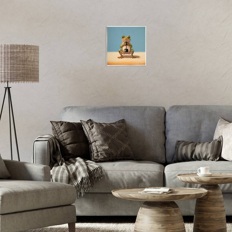 Stupell Frog Lifting Weights Wall Plaque Art Design By Lucia Heffernan