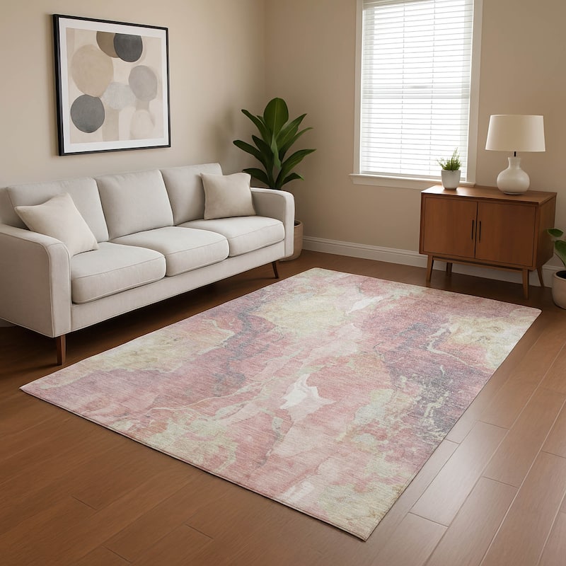Premium Washable Super Soft Modern Contemporary Mayfield Rug - Pink - 2'6" x 3'10"