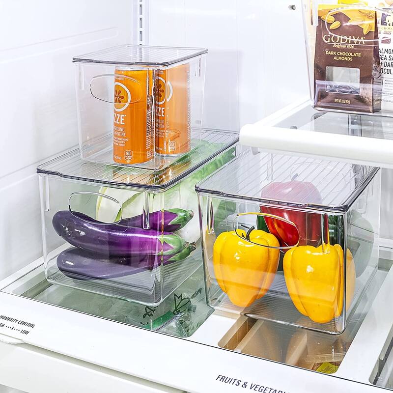 Sorbus Organizer Bins with Lids, Kitchen Pantry Organization Storage Acrylic Bins
