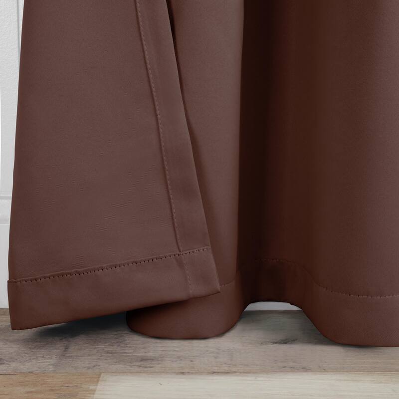 Modern Solid Room Darkening Blackout Curtains, Rod Pocket, Set of 2