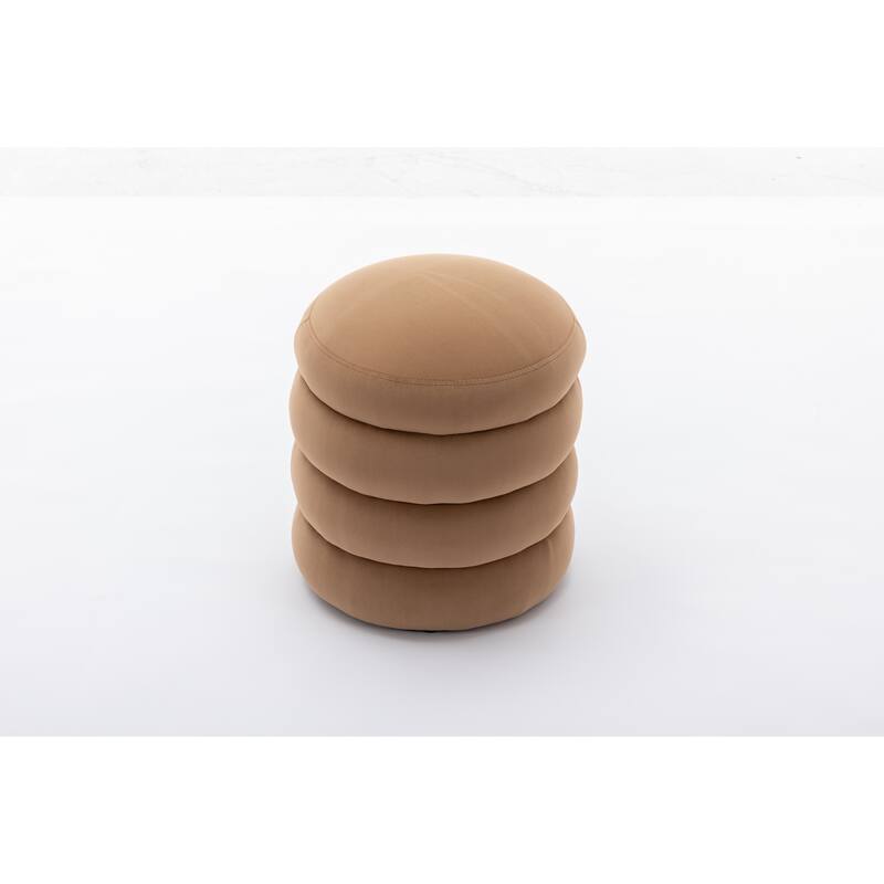 Velvet Round Ottoman Footrest Stool