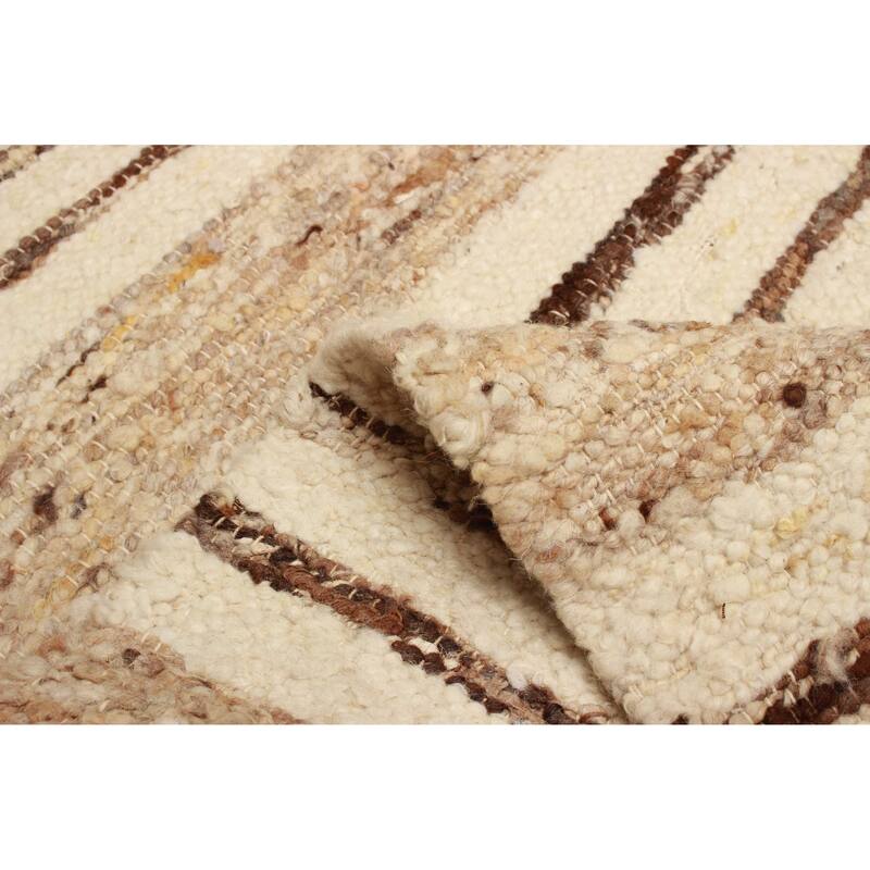 ECARPETGALLERY Braid weave Sienna Tan Wool Rug - 5'3 x 7'2