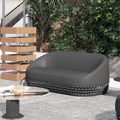 Willow 71" Wicker Woven Outdoor Patio 3-Seater Sofa - 71"W X 36"D X 28.5"H