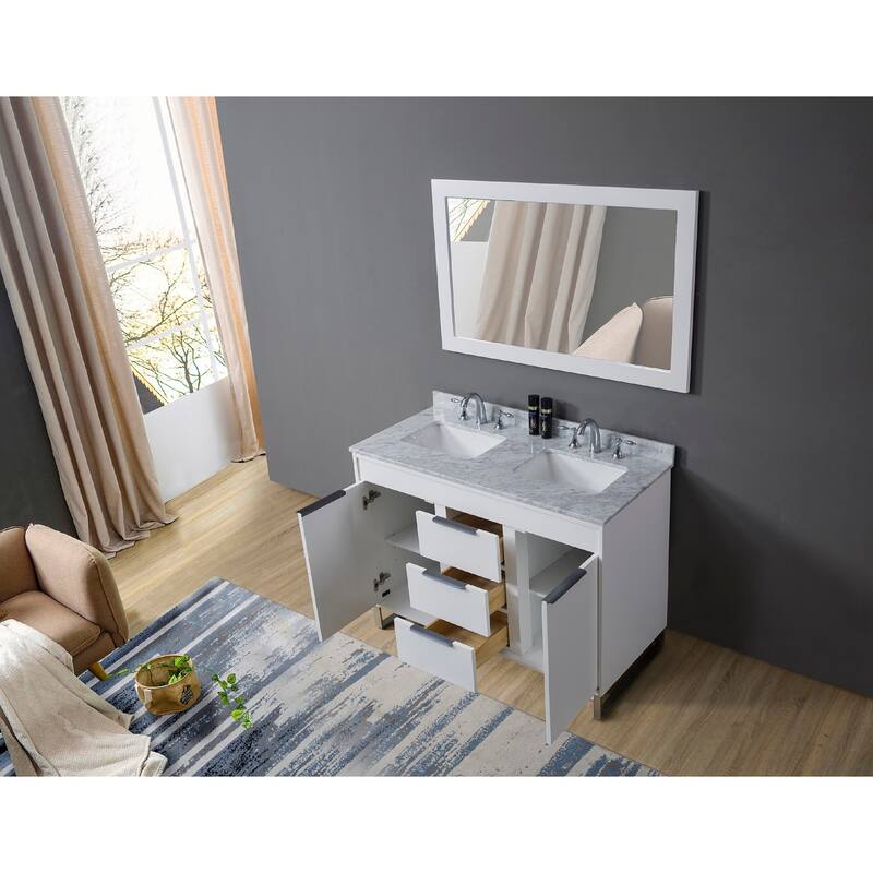 Luca 48 in Vanity in White with Mirror