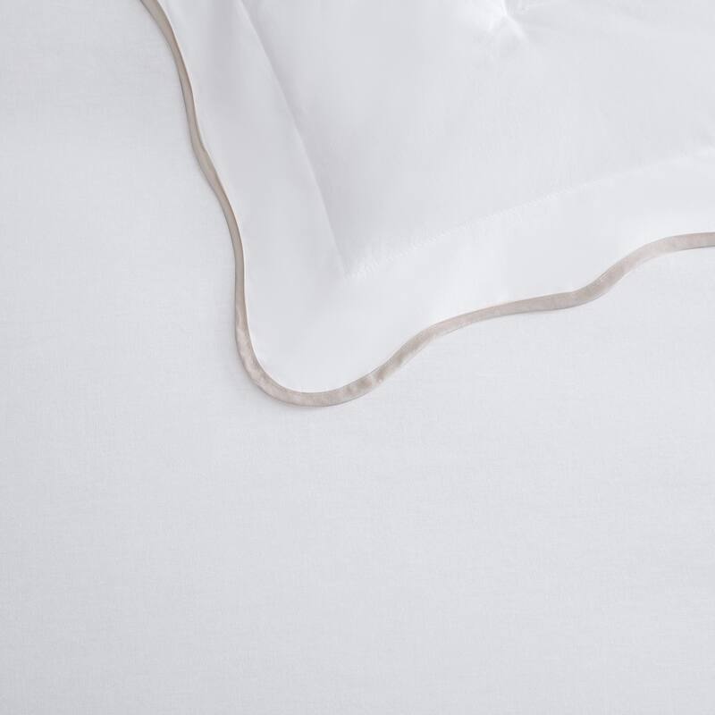 Martha Stewart Simple Scallop Cotton Duvet Cover Set