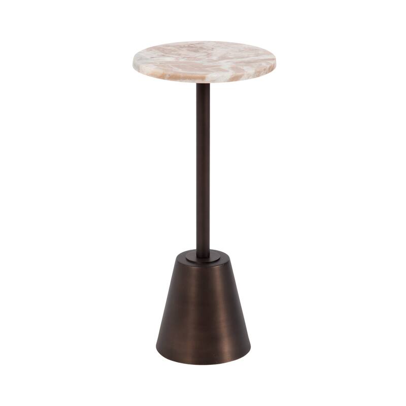Kate and Laurel Tira Round Side Table - 10x10x22 - Brown/Bronze