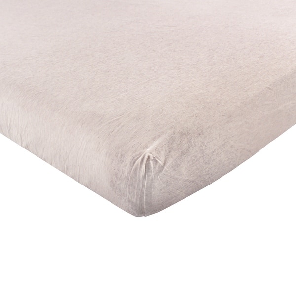 slide 1 of 1, Hudson Baby Infant Cotton Fitted Crib Sheet, Oatmeal Heather, One Size - Oatmeal Heather - One Size One Size - Oatmeal Heather