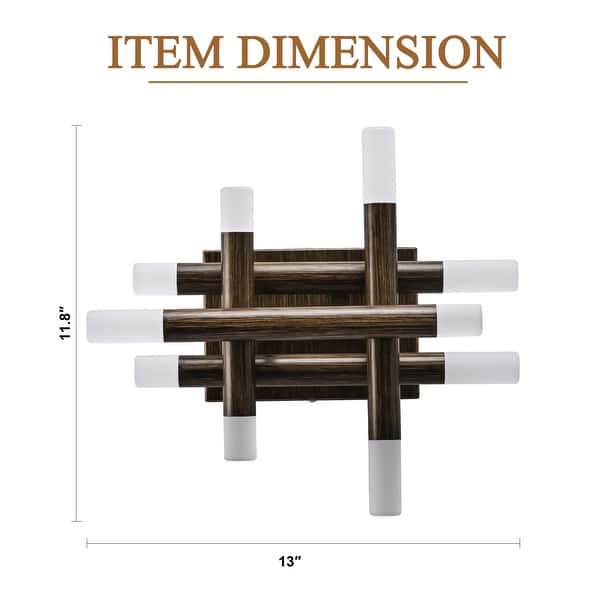 dimension image slide 0 of 3, Cusp Barn Modern 10-Light Metal Wall Sconce, Indoor LED Wall Fixture Lights, Irregular Wall Sconce for Living Room Staircase