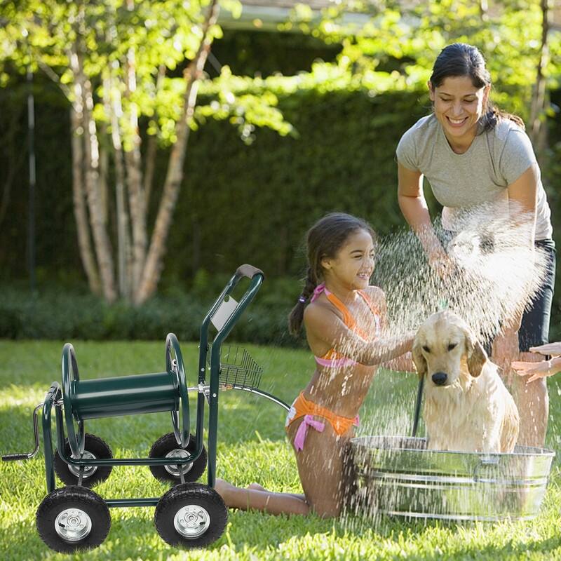 Iron Hose Holder Reel Cart with Wheels