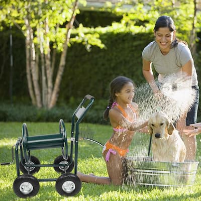 Iron Hose Holder Reel Cart with Wheels