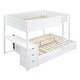 preview thumbnail 8 of 55, Full-Over-Full Bunk Bed with Twin size Trundle, Storage and Desk,with 2 USB and 2 three-holes Plugs