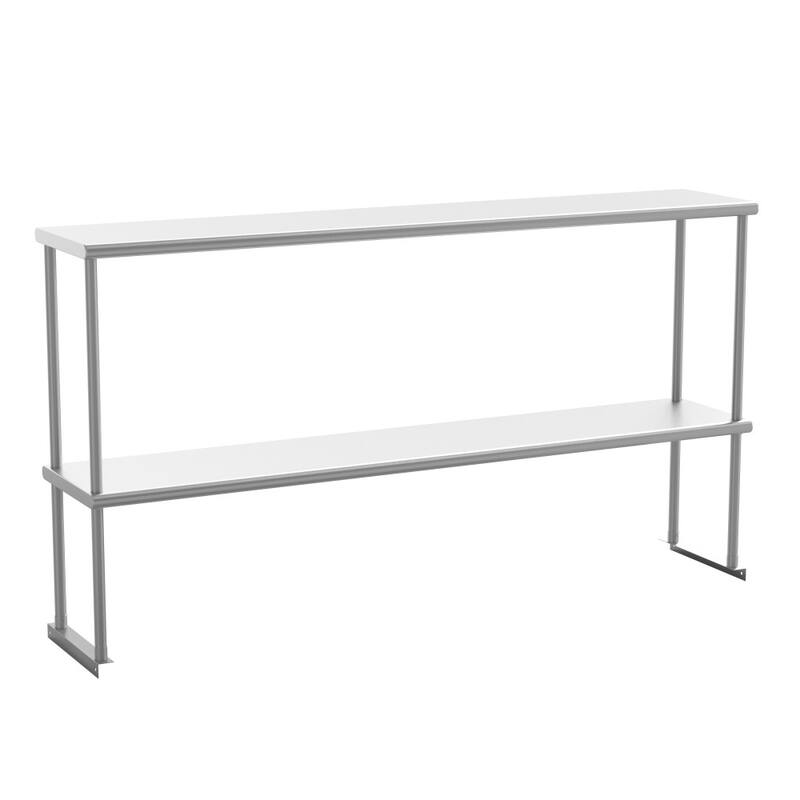 Commercial Grade NSF Certified Stainless Steel Metal Kitchen Double Overshelf