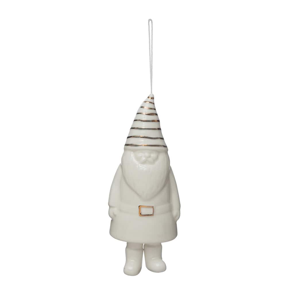 Stoneware Gnome Bell with Gold Electroplating