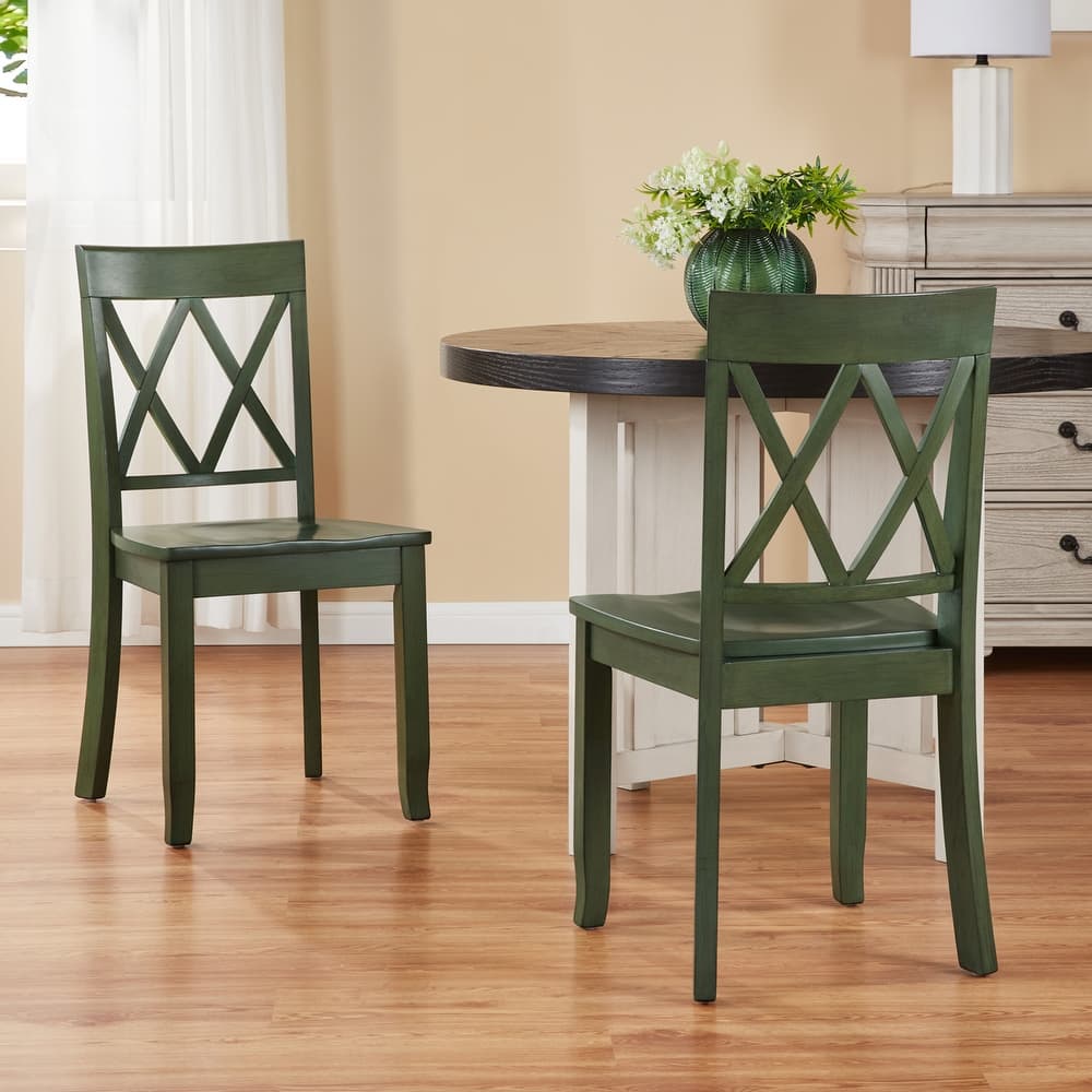 Vintage Cross Back Wood Double X-Back Dining Chairs