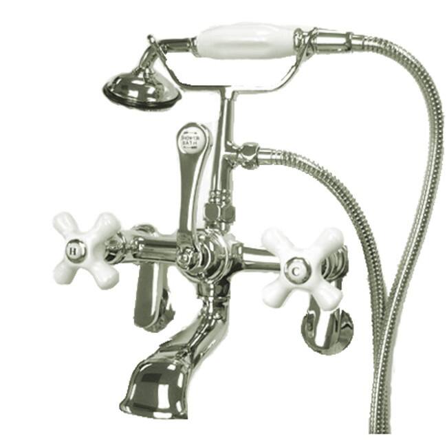Kingston Brass Vintage Wall Mounted Clawfoot Tub Filler with Personal - Polished Chrome
