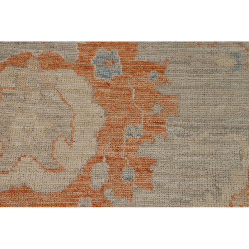 Hand Knotted Oriental 100% Wool Carpet Transitional All-Over Greys & Charcoal Oushak Area Rug - 11' 7'' X 8' 11''