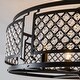 preview thumbnail 10 of 8, Modern Matte Black Crystal Semi-Flush Mount
