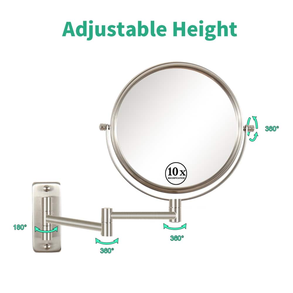 10x/1x Wall Mounted Magnifying Mirror DoubleSide Mirrors for Wall
