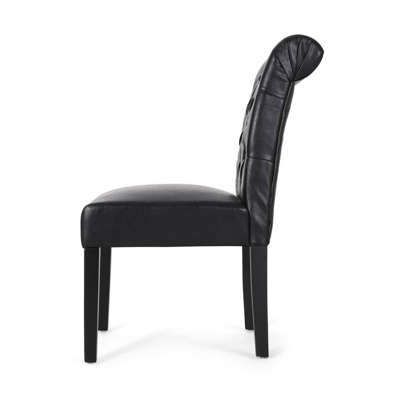 Elwood Tufted Rolltop Dining Chairs (Set of 6) by Christopher Knight Home