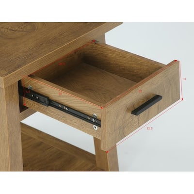 Rustic Nightstand with Drawer and Open Shelf