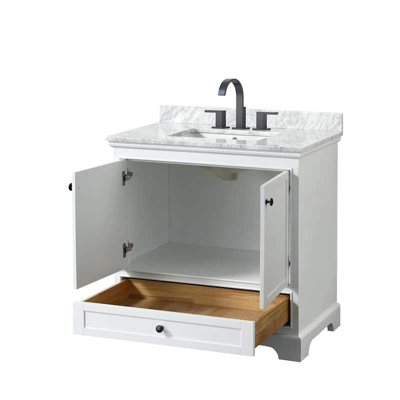Wyndham Collection Deborah 36" Free Standing Single Vanity Set with