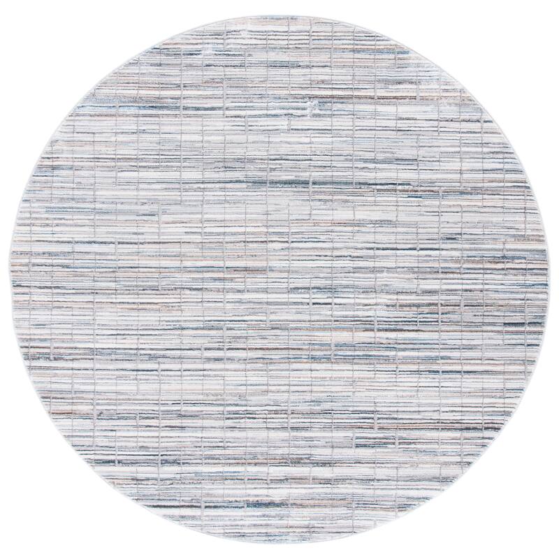 SAFAVIEH Sonoma Dillie Modern Abstract Rug - 6'7" Round - Grey/Ivory
