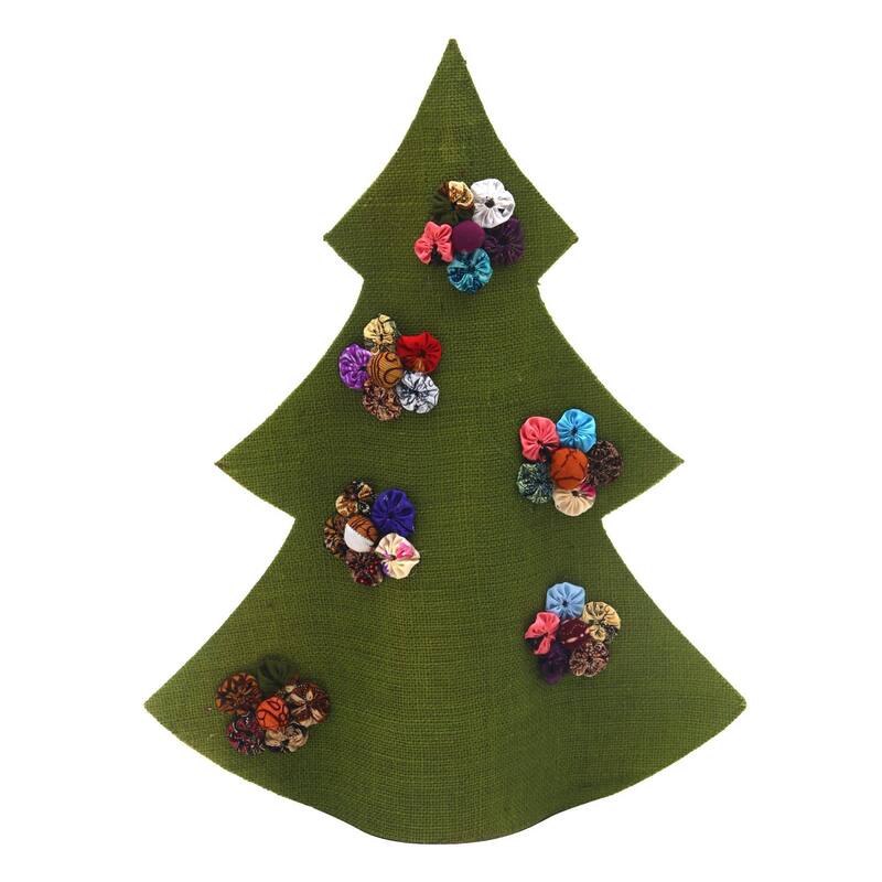 Handmade Christmas in Batik Jute decorative accent (Indonesia)