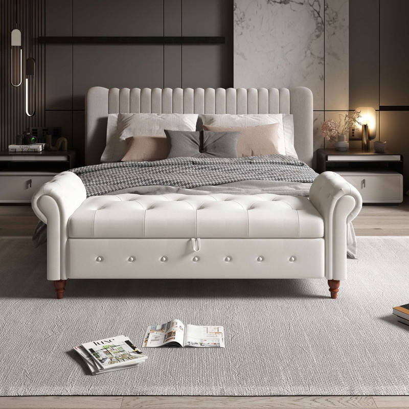 Large sales bed bench