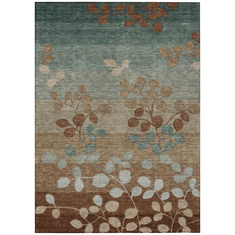 HomeRoots Floral Transitional Rectangle Outdoor Rug