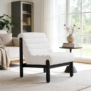 Fluffy Accent Chair with Solid Wood Frame - Bed Bath & Beyond - 44023212