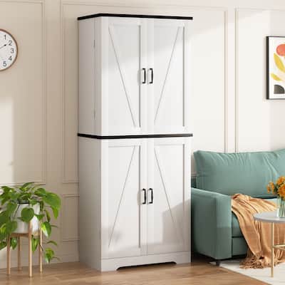 Beverage Cabinet with Adjustable Shelves - Freestanding Storage Organizer for Kitchen, Pantry, or Dining Room