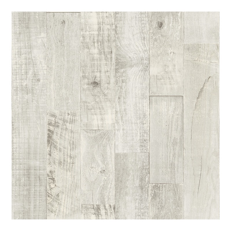 Chesapeake Chebacco Light Grey Wooden Planks Wallpaper - 20.5 x 396 x 0.025