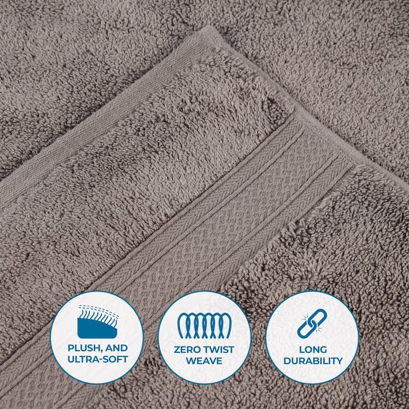 Superior Chevron Zero Twist Solid and Jacquard Cotton Bath Sheet Set of 2