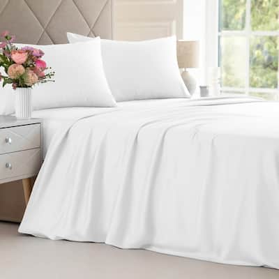 CGK Linens Solid Rayon From Bamboo 4 Piece Deep Pocket Soft Bed Sheet Set