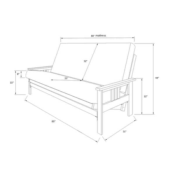 Butternut Finish Hardwood Queen-size Futon Set with Suede Mattress