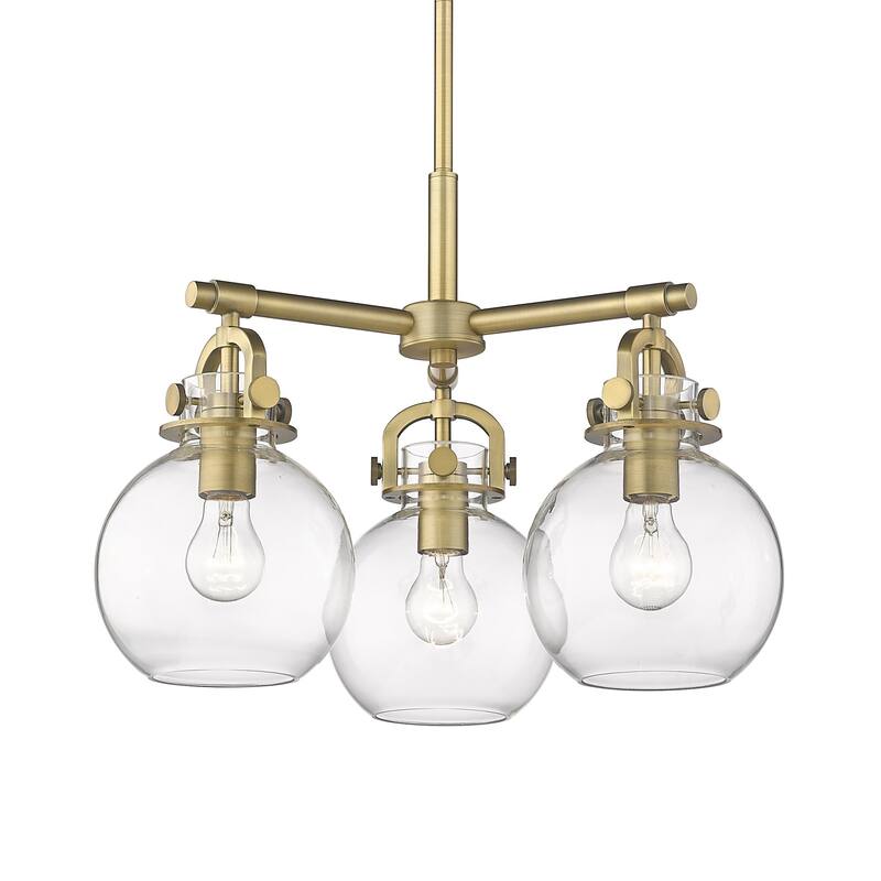 Innovations Lighting 410-3CR-16-20 Newton Sphere Pendant Newton Sphere - Brushed Brass / Clear