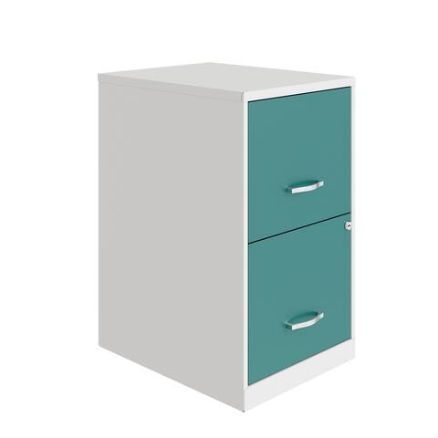Space Solutions 18in. 2 Drawer Metal File Cabinet, Alpine White