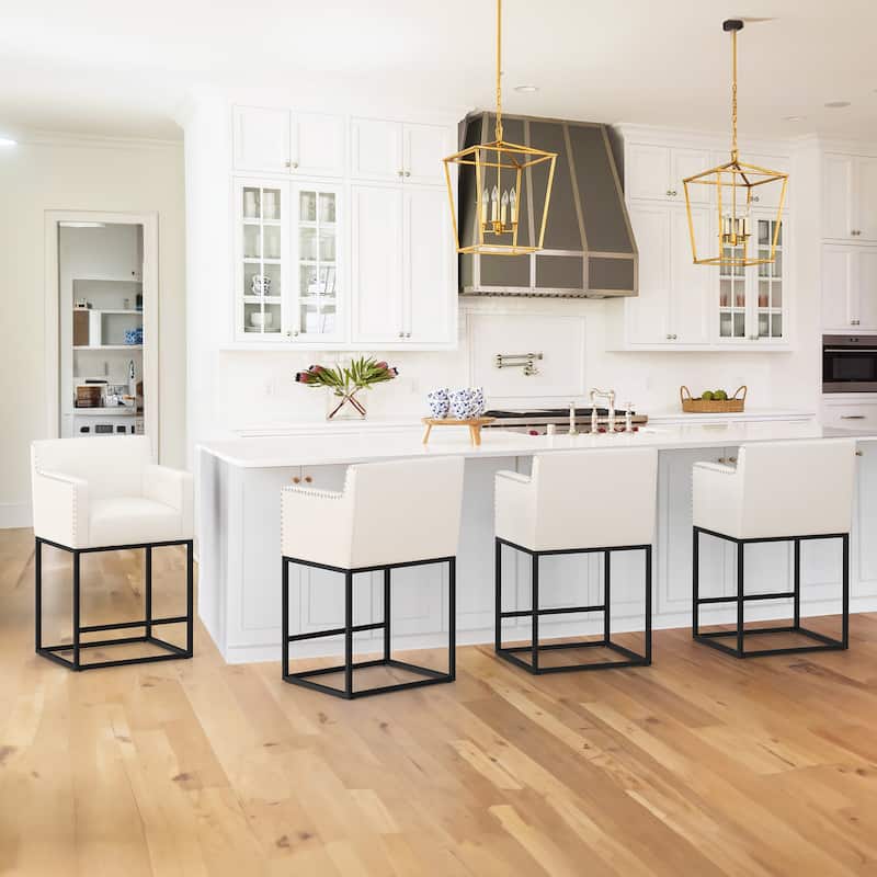 Modern Counter Height Bar Stools Fabric Upholstered Counter Stool