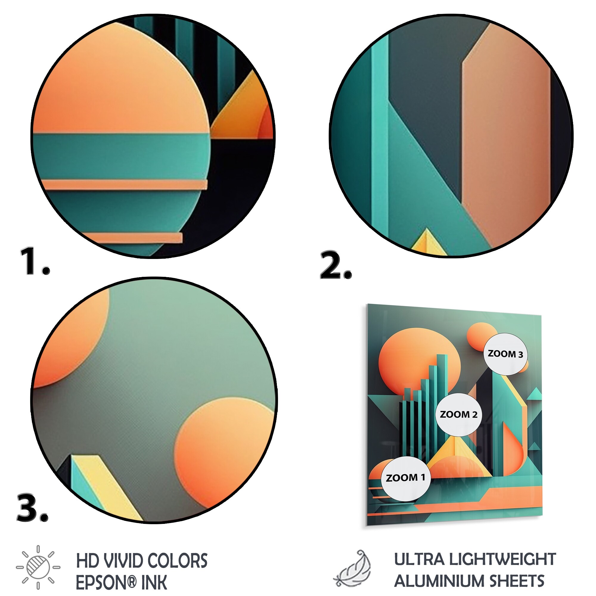 Designart 'Graphic Retro Compositions II' Modern Geometric Metal