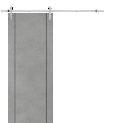 Sturdy Barn Door 18 x 80 Planum 0016 Concrete with 6.6FT