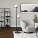 preview thumbnail 1 of 14, Dufrene 2-Light Floor Lamp with Glass Shades Blackened Bronze
