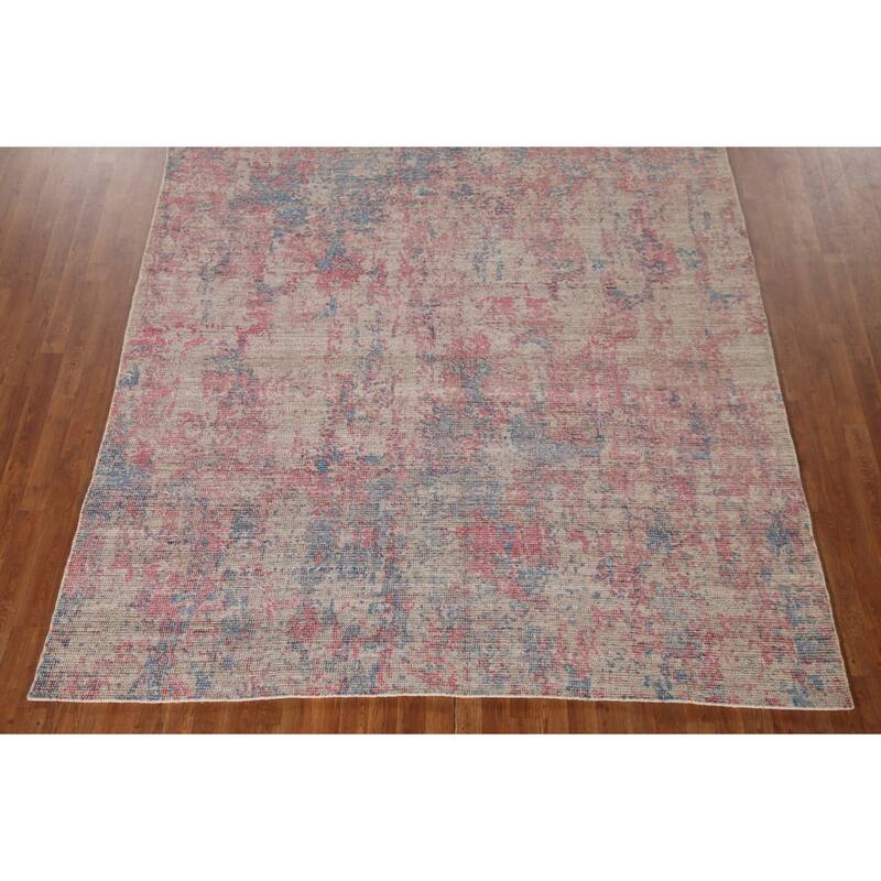 Abstract Modern Oriental Area Rug Handmade Wool Carpet - 7'9"x 9'8"