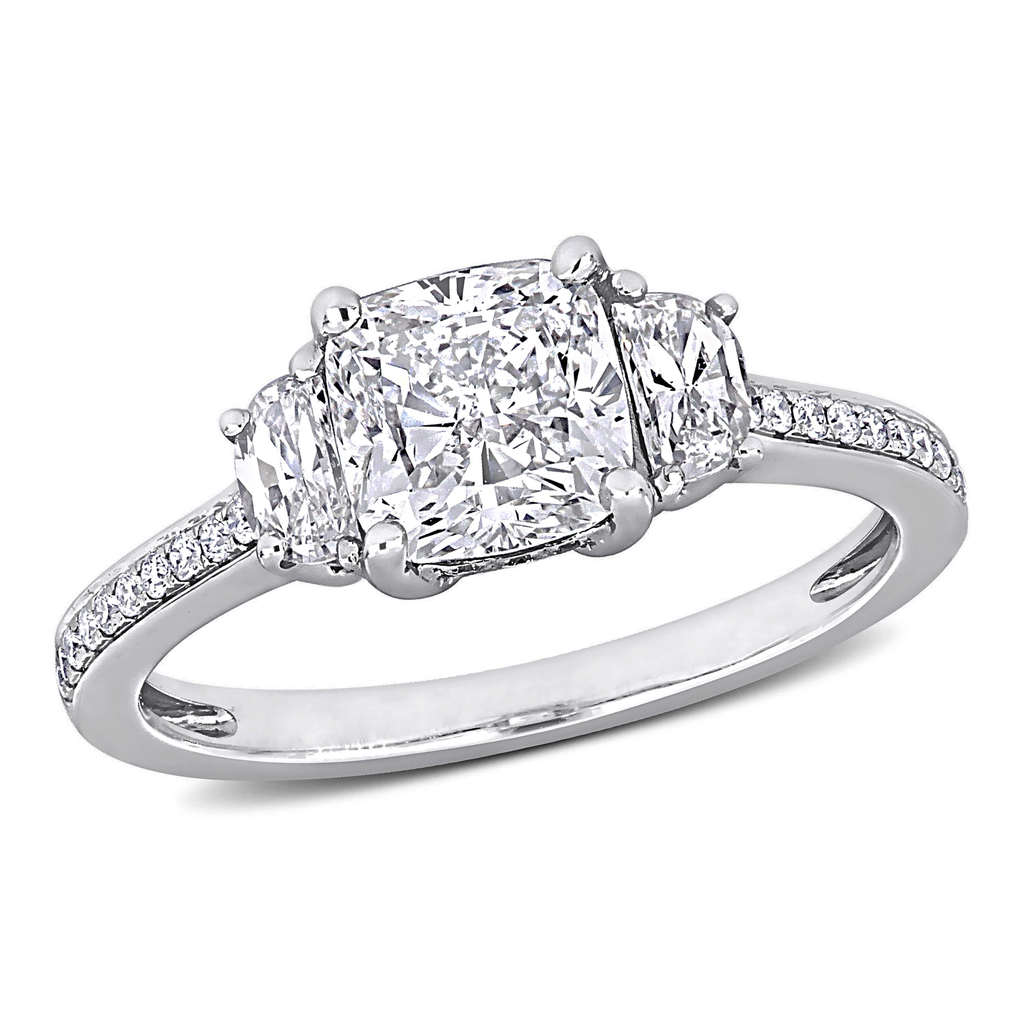 Miadora 2 1/4ct TDW Diamond 3-Stone Ring in 14k White Gold