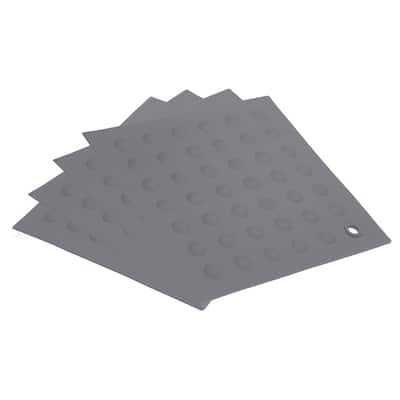 4pcs Silicone Pot Holder Trivet Mat Hot Pads Non-Slip Heat Resistant - Dark Grey